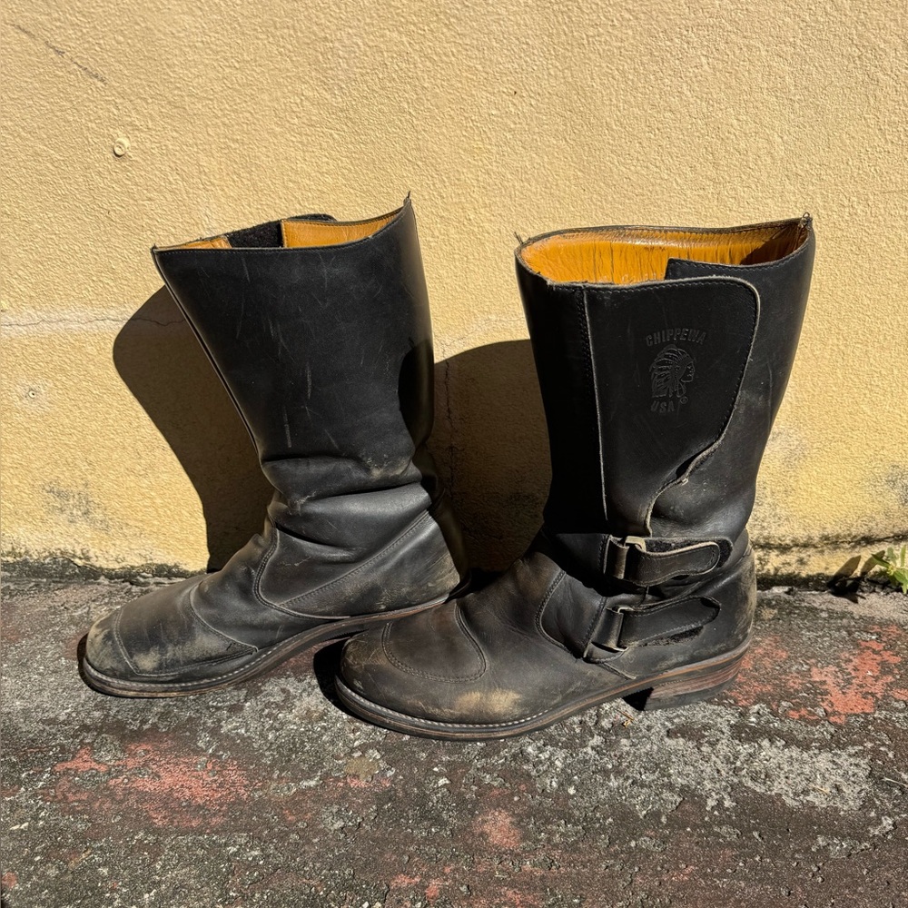 Chippewa Odessa Rally Boots Mens Size 13D black leather Motorcycle Riding 27862